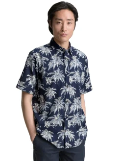 Regular Fit Kurzarmhemd mit Palmen-Print