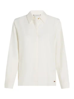 Relaxed Fit Bluse mit verdeckter Knopfleiste
