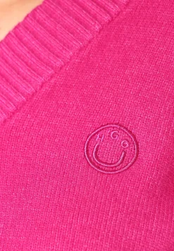 Relaxed-Fit Cropped-Pullover mit Smiley-Logo
