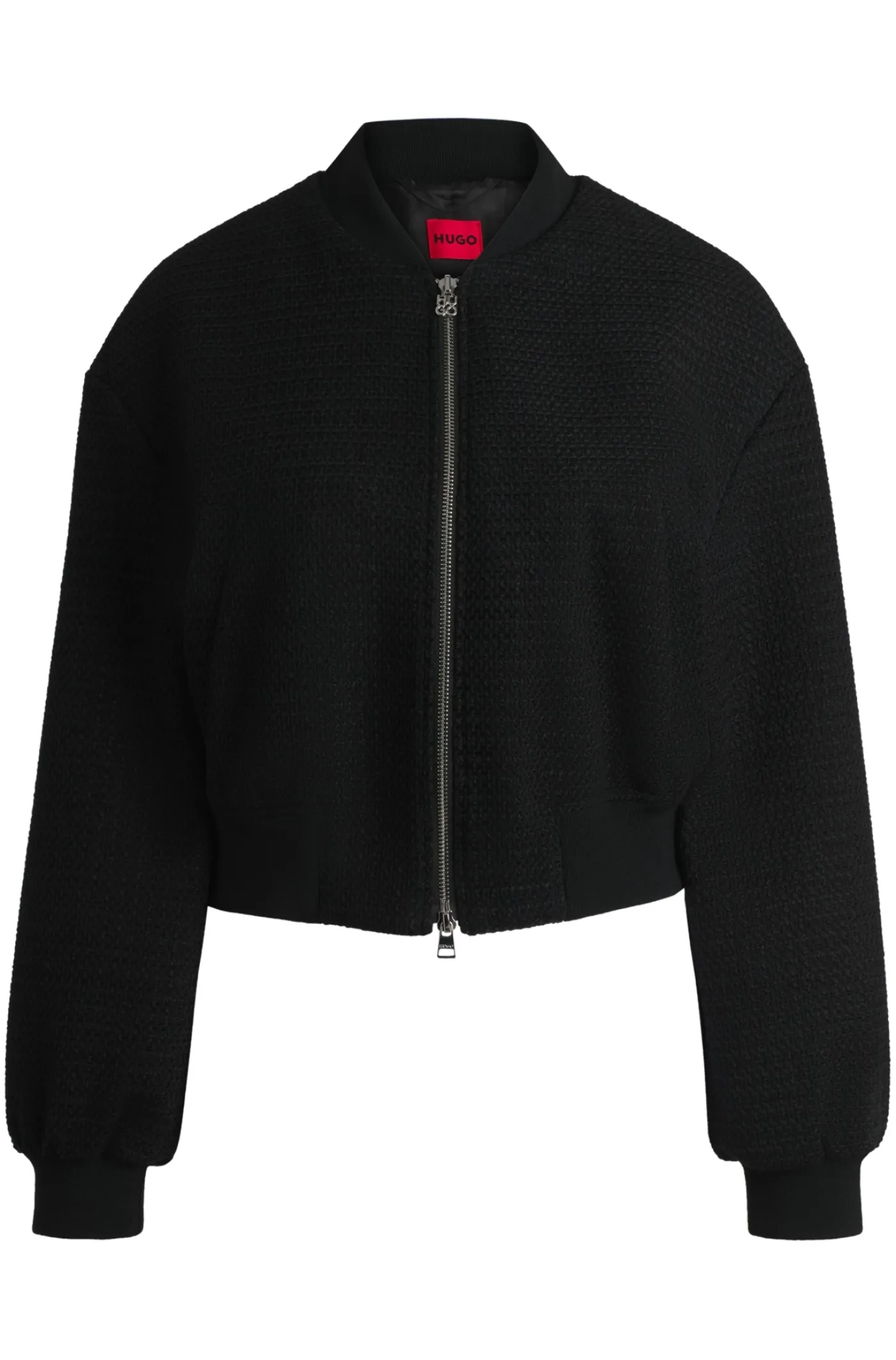 Relaxed-Fit Jacke aus Baumwoll-Mix mit Bouclé-Struktur