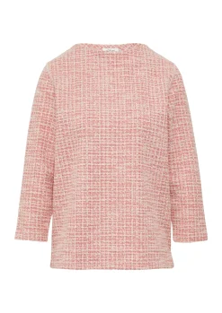 Relaxed-Fit-Sweatshirt aus Bouclé mit 3/4-Ärmeln