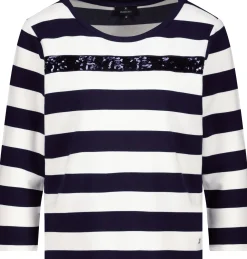 Ringel-Sweatshirt mit Pailletten