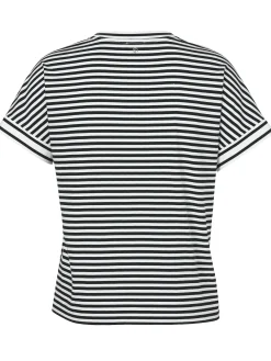 Ringel T-Shirt mit überschnittenen Schultern
