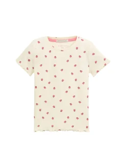 Ripp T-Shirt mit Muster