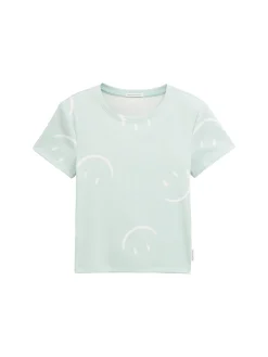 Ripp T-Shirt mit Muster