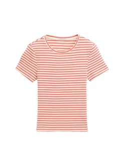 Ripp T-Shirt mit Muster