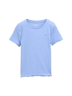 Ripp T-Shirt mit Print
