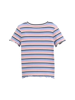Ripp T-Shirt mit Streifenmuster