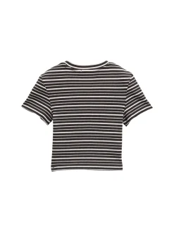 Ripp T-Shirt mit Streifenmuster