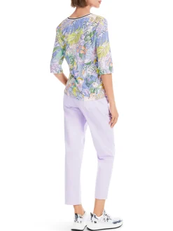 Rippen-T-Shirt mit Sushi-Print