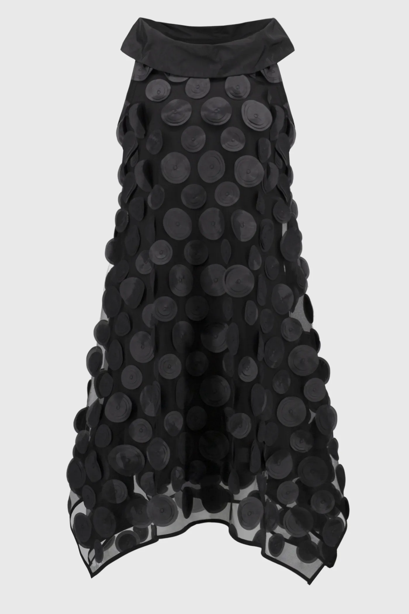 Ärmelloses Trapezkleid mit Punkten in 3D-Optik