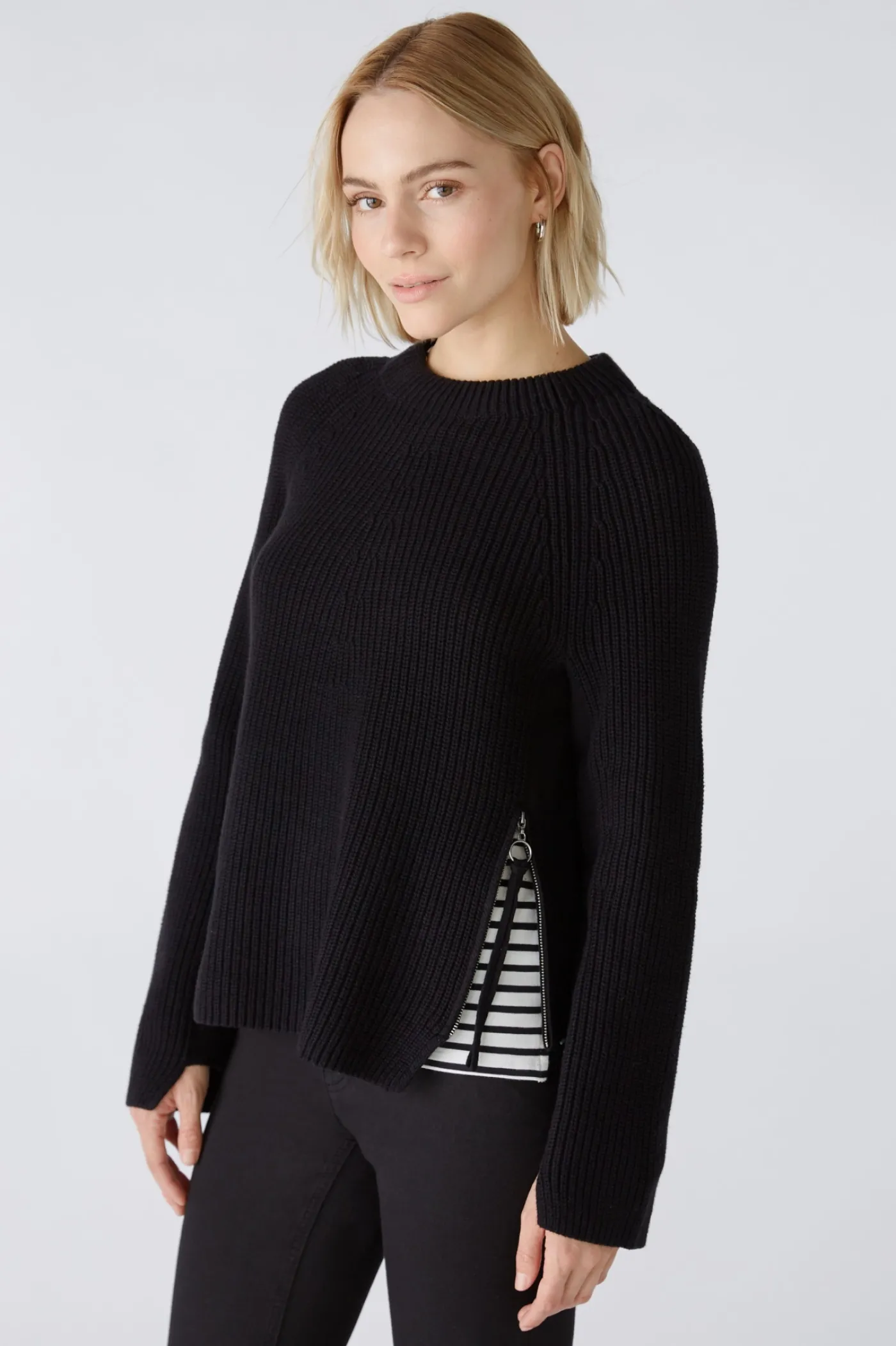 RUBI Pullover mit Reißverschluss, in reiner Baumwolle