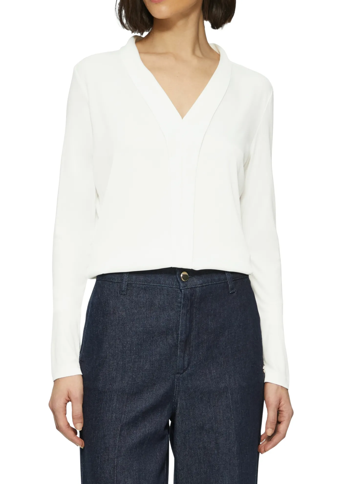 Satin-Blusenshirt mit Blende