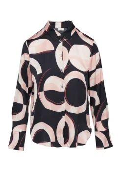 Satinierte Longbluse mit Falten-Details