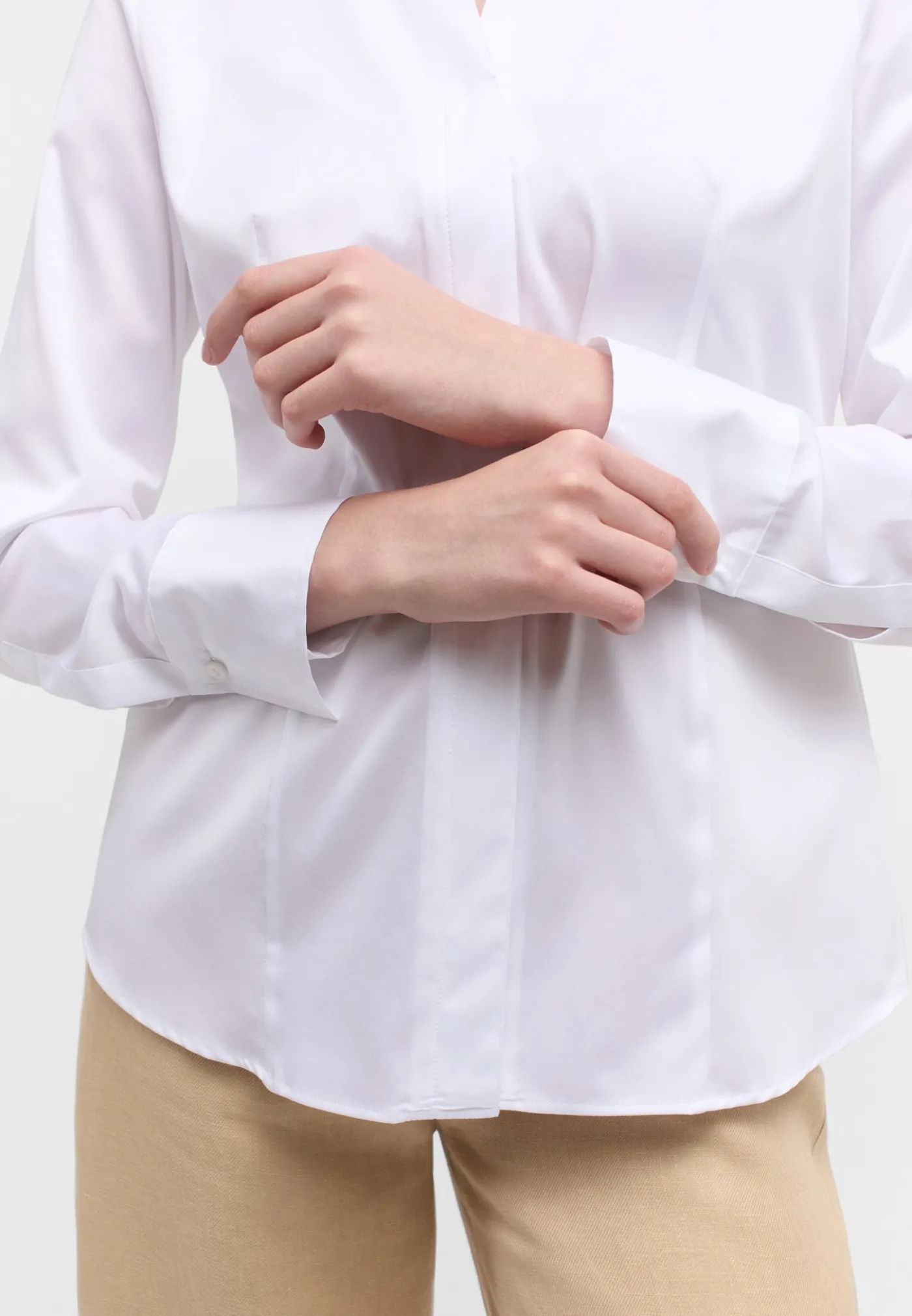 Satin Shirt Bluse Satingewebe Langarm