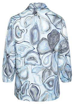 Schicke Druckbluse mit Hemdkragen und kurzer Knopfleiste