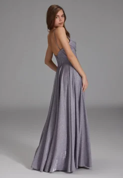 Schimmerndes Abendkleid mit Drapierung