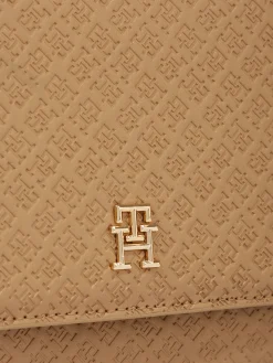 Schultertasche mit tiefgeprägten TH-Monogramme