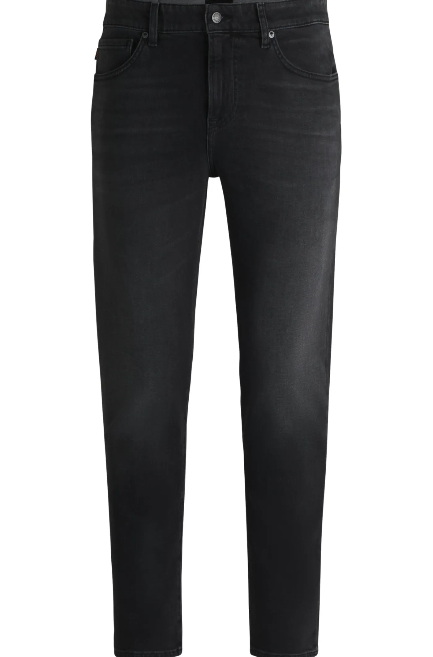 Schwarze Tapered-Fit Jeans aus bequemem Stretch-Denim