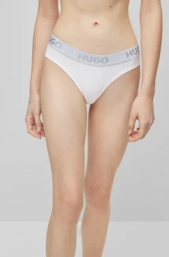 SLIP AUS STRETCH-BAUMWOLLE MIT LOGO AM BUND BRIEF SPORTY