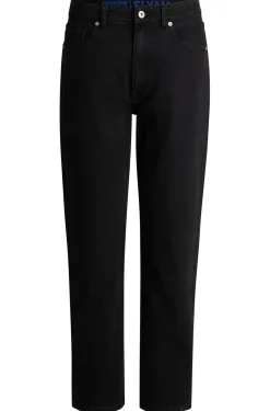 Straight-Fit Jeans aus schwarzem Stretch-Denim