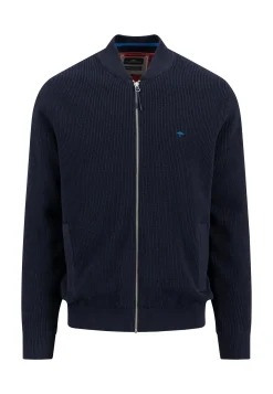 Strickjacke Collegekragen Fisherman