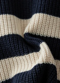 Strickjacke mit Perlfang-Strickart und Streifenmuster