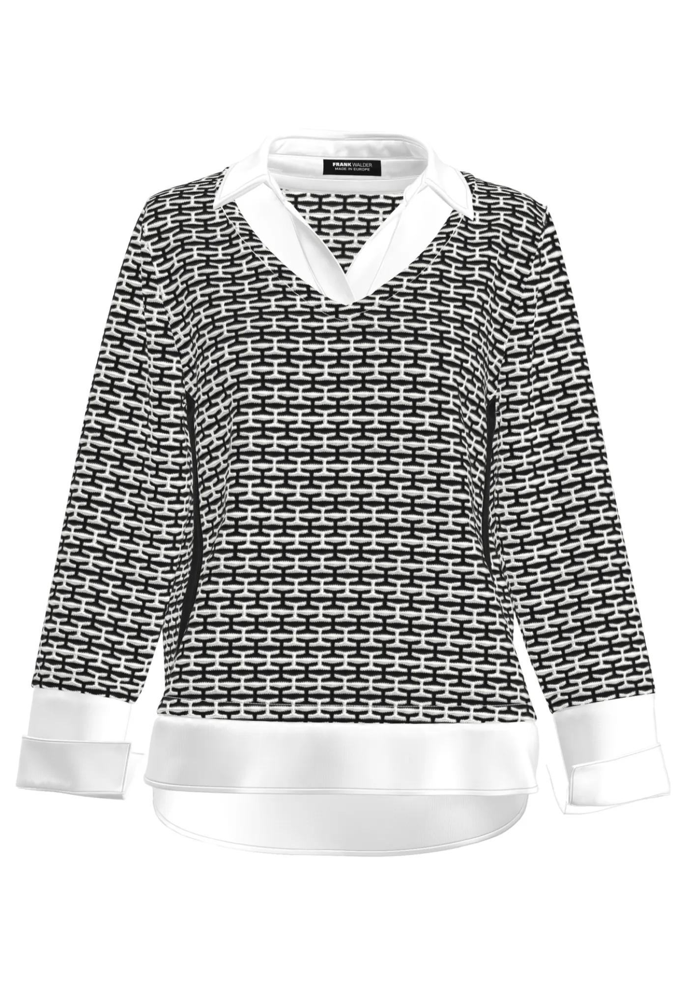 Strickpullover mit aufgesteppten Seitenstreifen