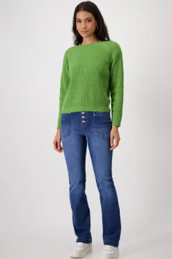 Strickpullover mit Perlfangmuster