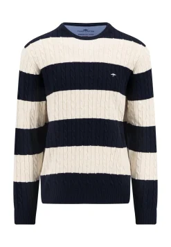Strickpullover R-Neck Cable Striped