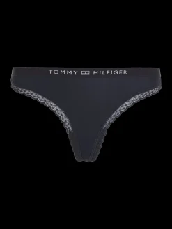 String mit Spitze und gleichfarbigem Logo