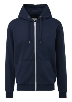 Sweatjacke mit Rippsaum
