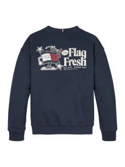 Sweatshirt mit Flag-Slogan-Print hinten