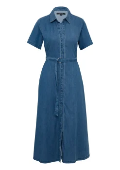Tailliertes Midikleid aus Denim