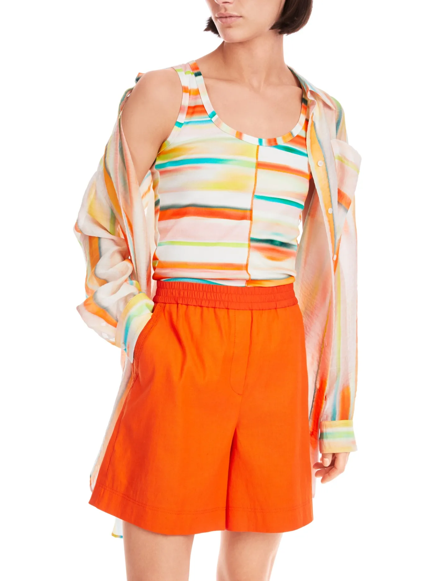 Top mit Streifen im Batik-Look