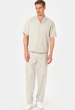 TROY PLISSEE SUMMER SHIRT PEARL GREY