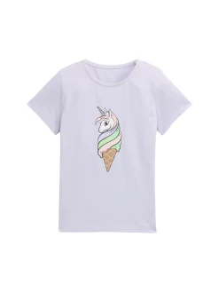 T-Shirt mit Glitzer-Print