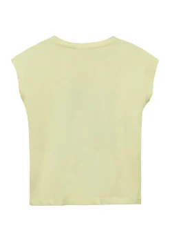 T-Shirt mit Glitzerprint in V-Shape