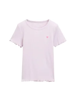 T-Shirt mit Herz-Stickerei