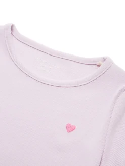 T-Shirt mit Herz-Stickerei