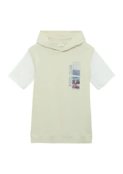 T-Shirt mit Print- und Kontrastdetails