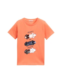 T-Shirt mit Wendepailletten