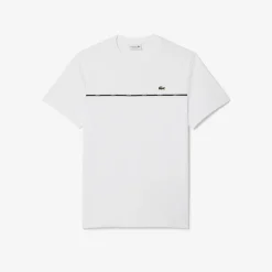 T-Shirt aus Baumwolljersey mit Lacoste-Einfassung