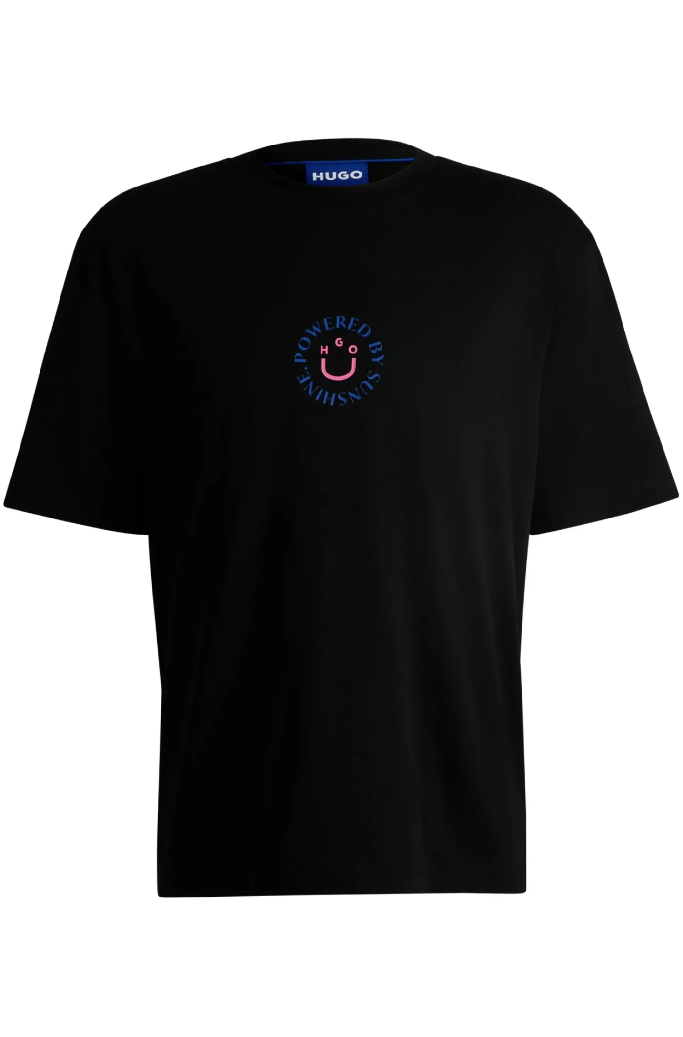 T-Shirt aus Baumwoll-Jersey mit Happy HUGO Logo