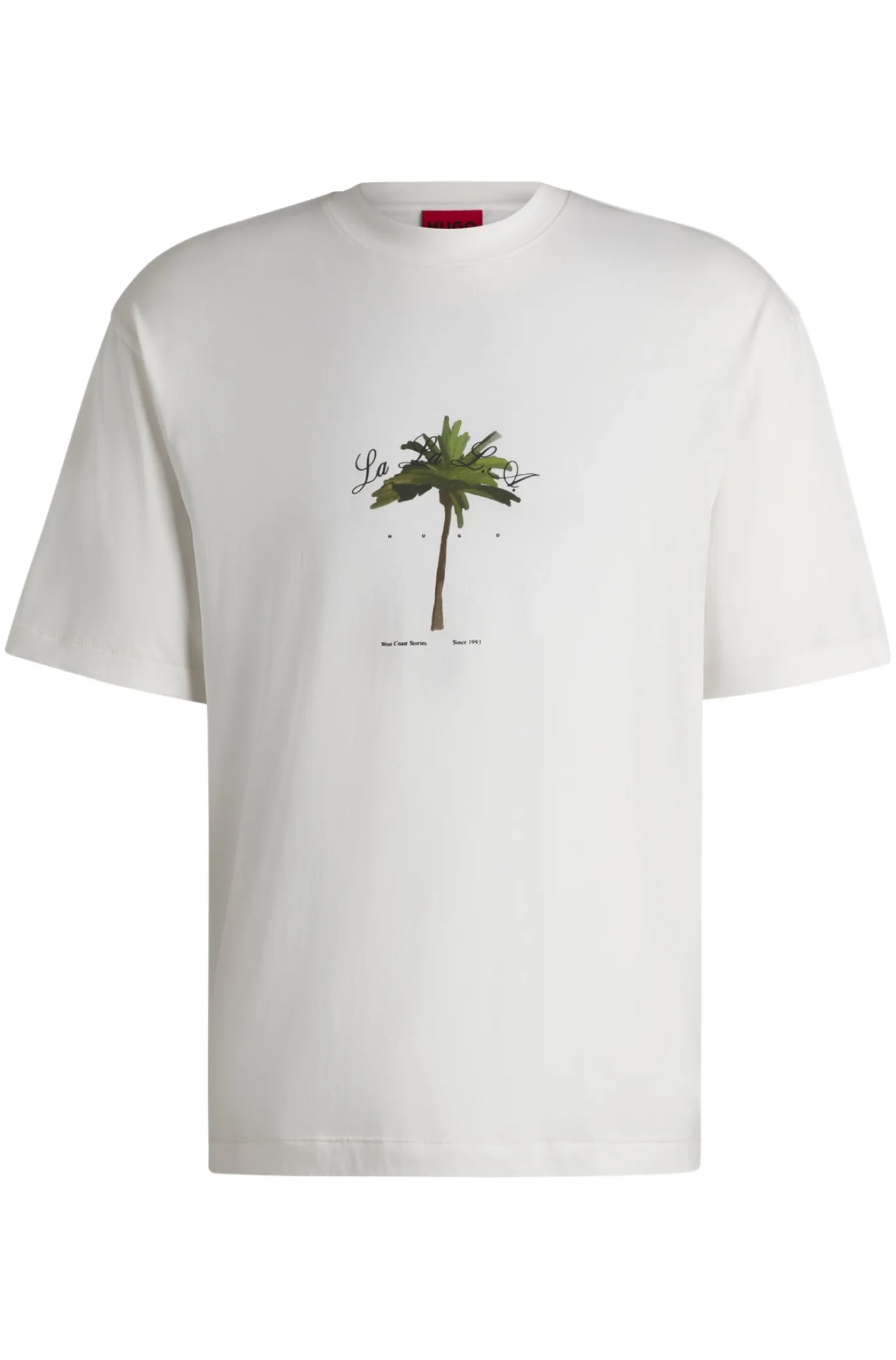T-Shirt aus Baumwoll-Jersey mit Palmen-Print