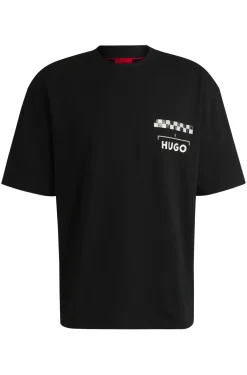 T-Shirt aus Baumwoll-Jersey mit Prints im Rennsport-Stil