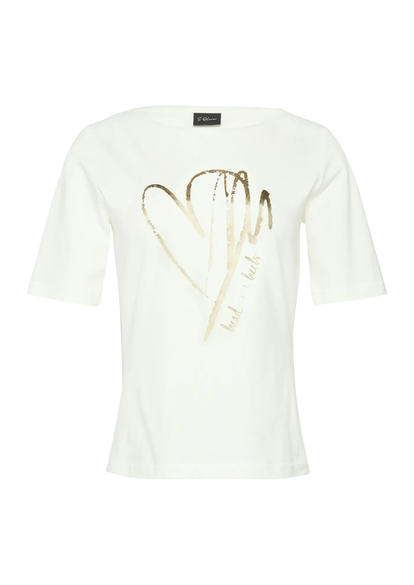 T-Shirt aus Baumwollmix mit Metallic-Print