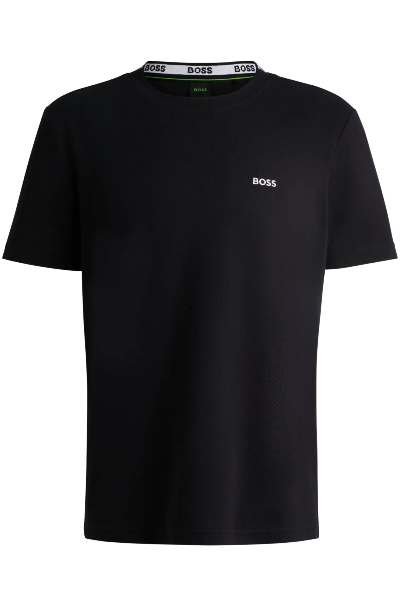 T-Shirt aus Baumwoll-Piqué mit Oxford-Jacquard-Kragen hinten