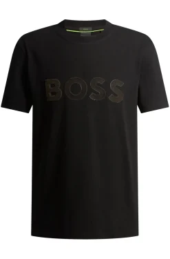 T-Shirt aus Stretch-Baumwolle mit großem Logo