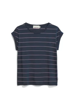 T-Shirt aus TENCEL™ Lyocell Mix JILAANA FINE STRIPES